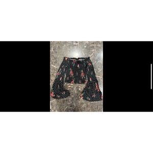 Windsor Floral Polka Dot Smocked Off Shoulder Bell Sleeve Crop Top Small RC3607J
